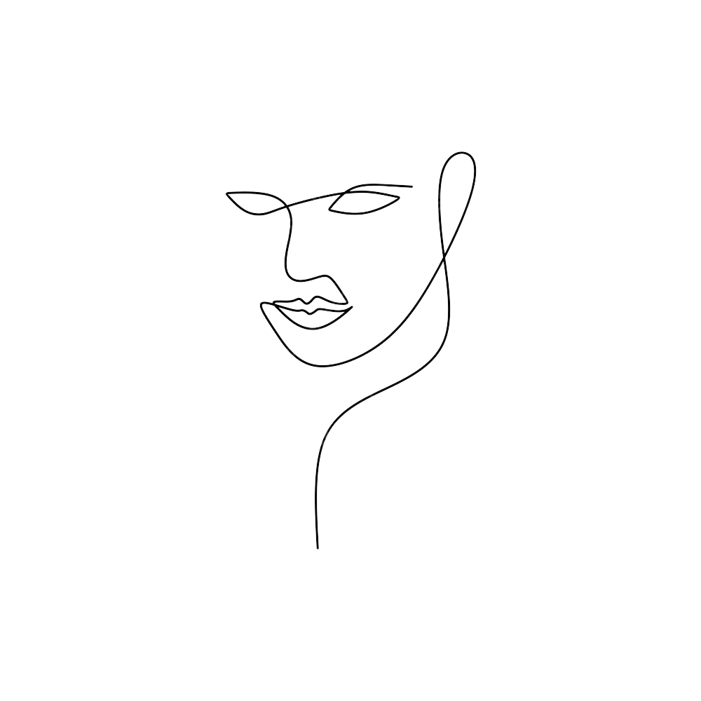 Lijntekening van een gezicht